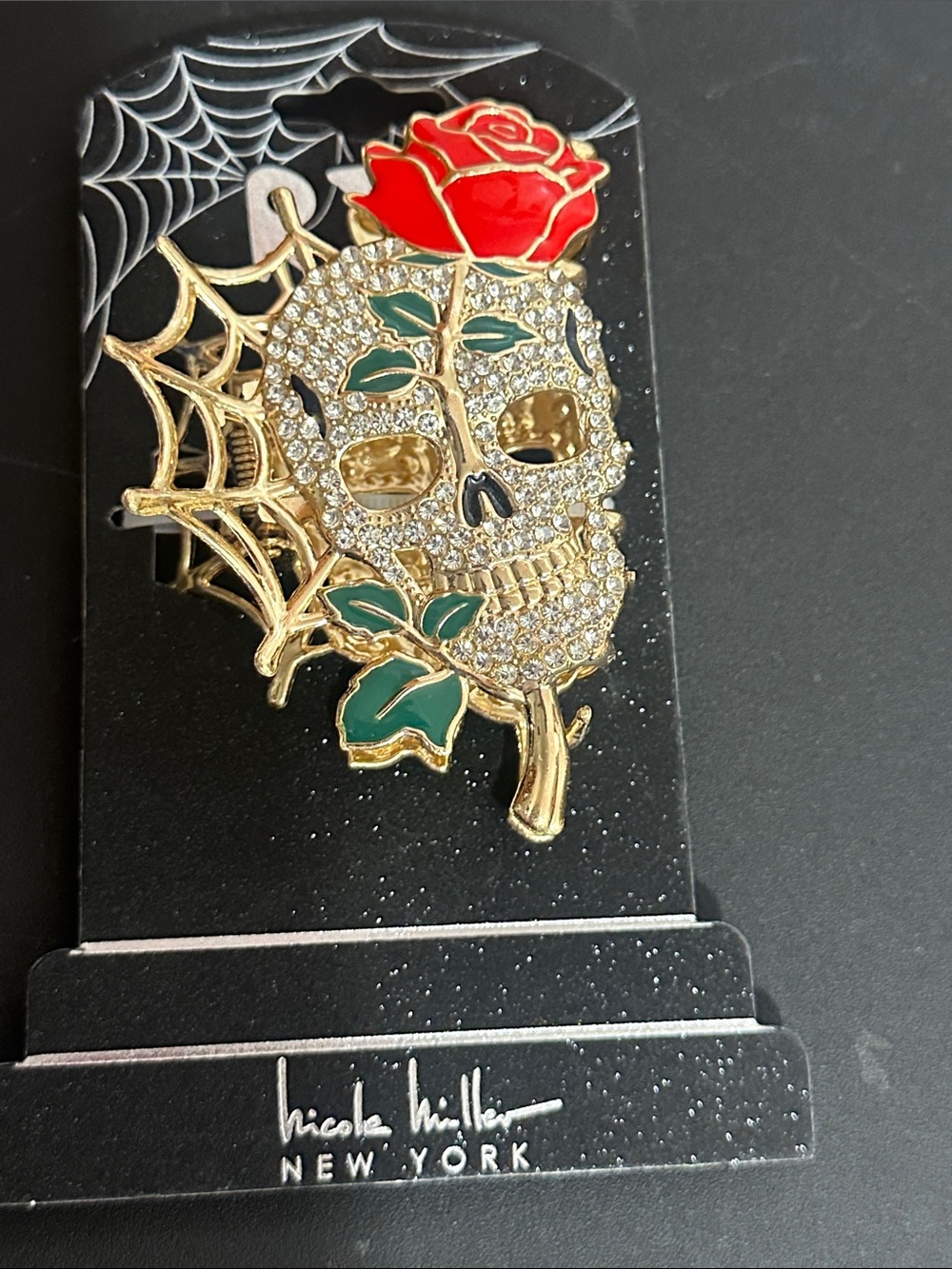 Nicole miller New York Halloween metal skull hair claw clip